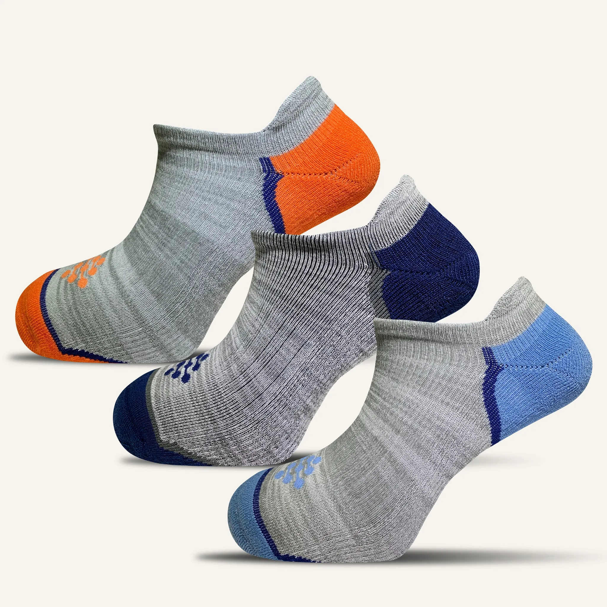 Men's Colorful Performance No Show Socks with Tab- 3 Pair