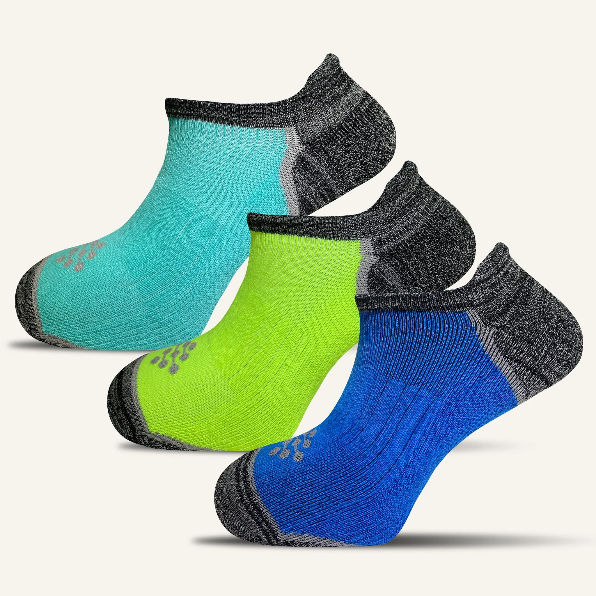 Men's Colorful Performance No Show Socks with Tab- 3 Pair