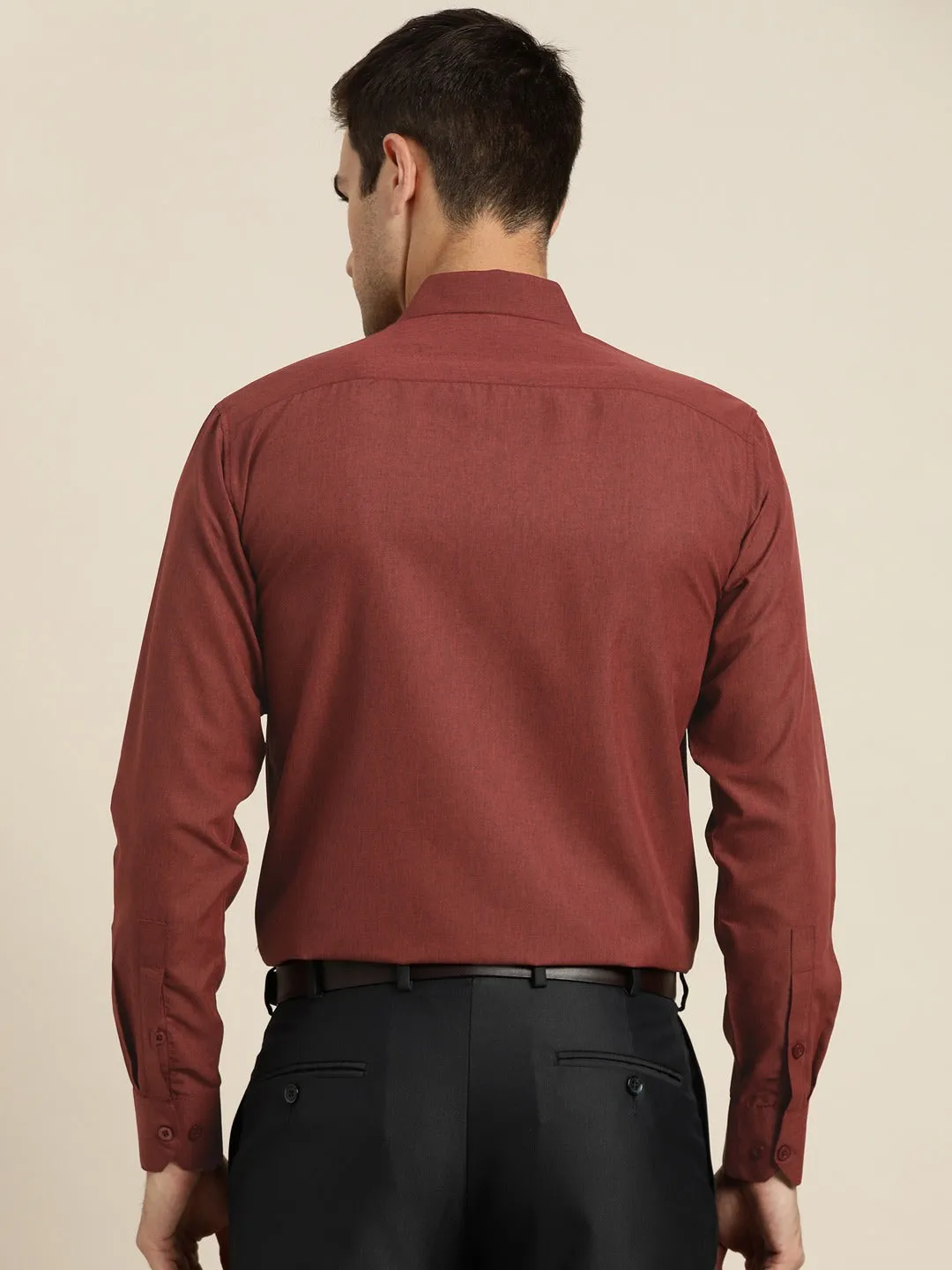 Men's Cotton Maroon Casual Shirt