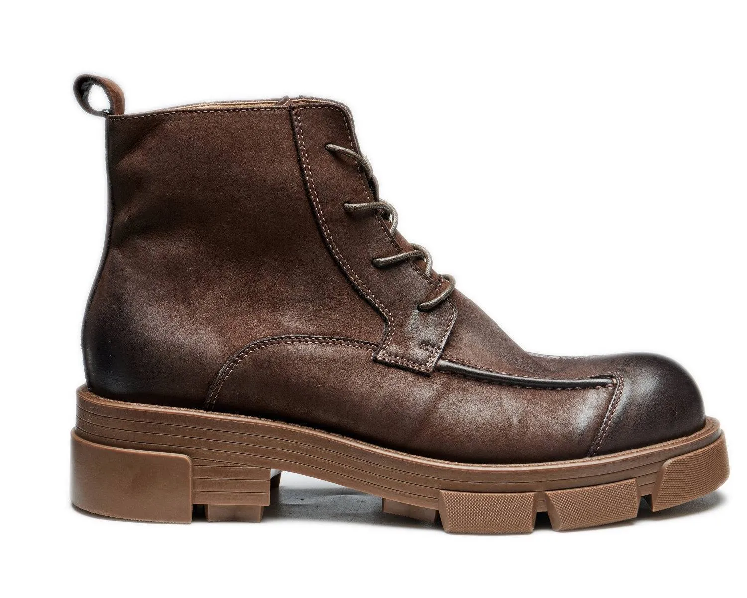 Men's Retro High-Top Work Boots | Thick Sole Soft Leather Motorcycle