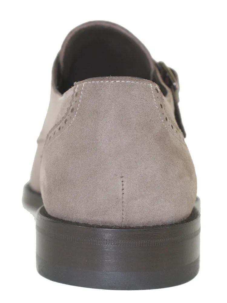 Mezlan Suede Double Monkstrap Shoe Taupe