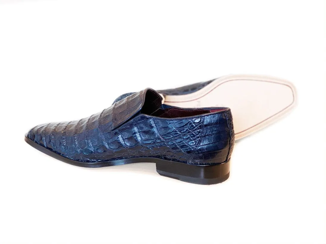 Pelle Exotics Crocodile Slip-On Loafer Blue