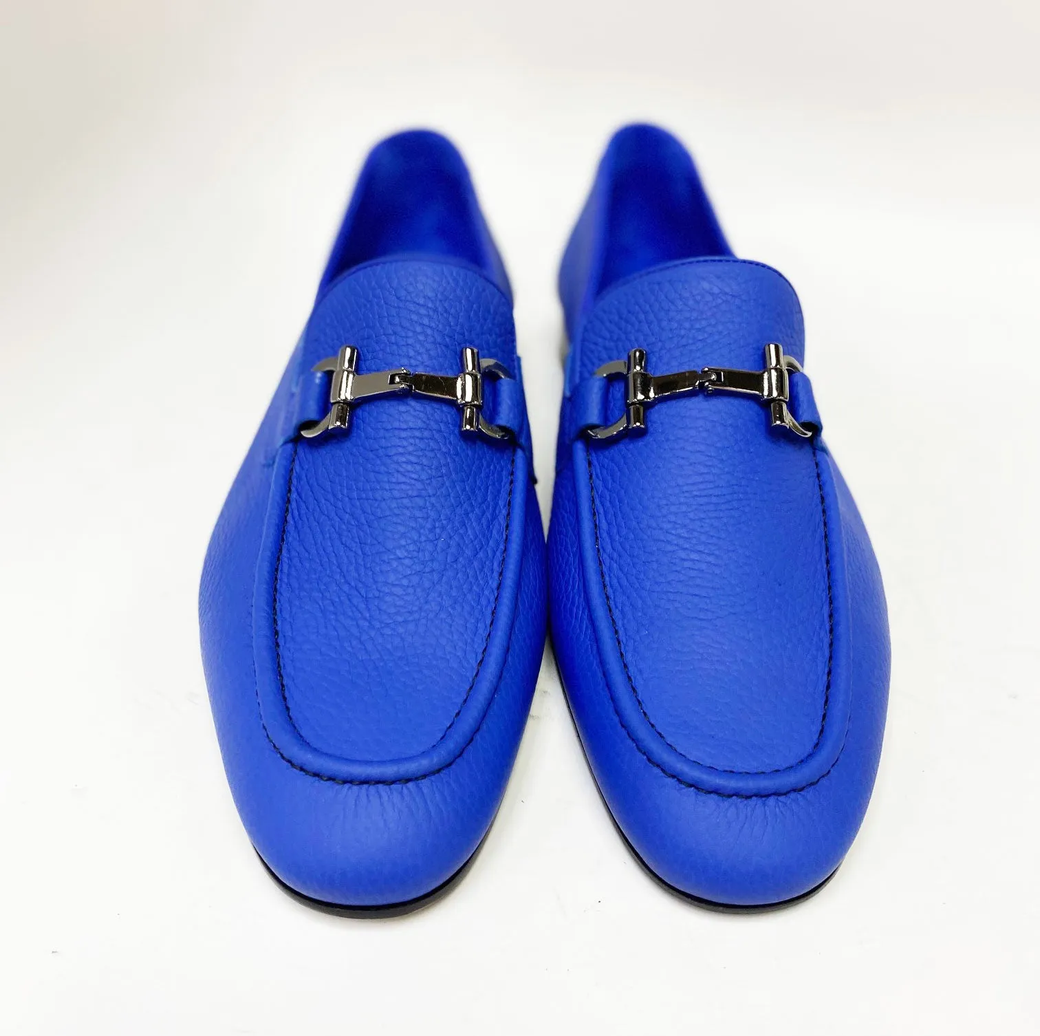 Pelle Pebbled Leather Loafer Blue