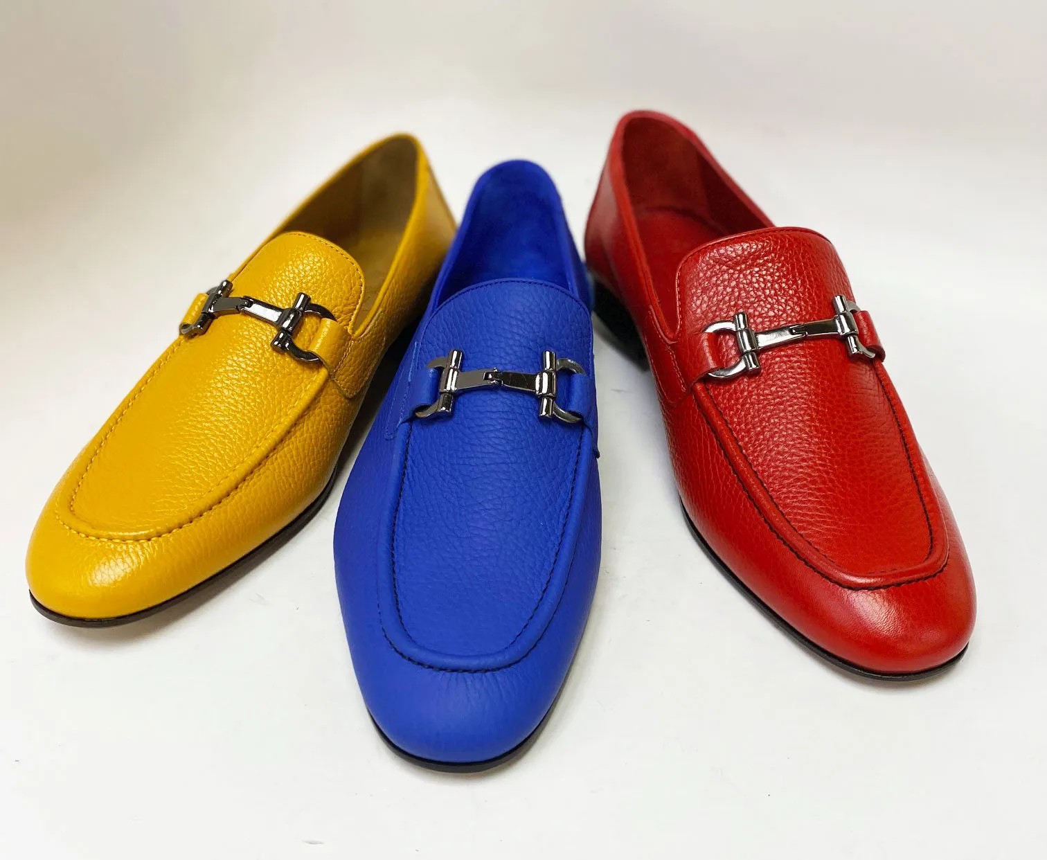 Pelle Pebbled Leather Loafer Blue