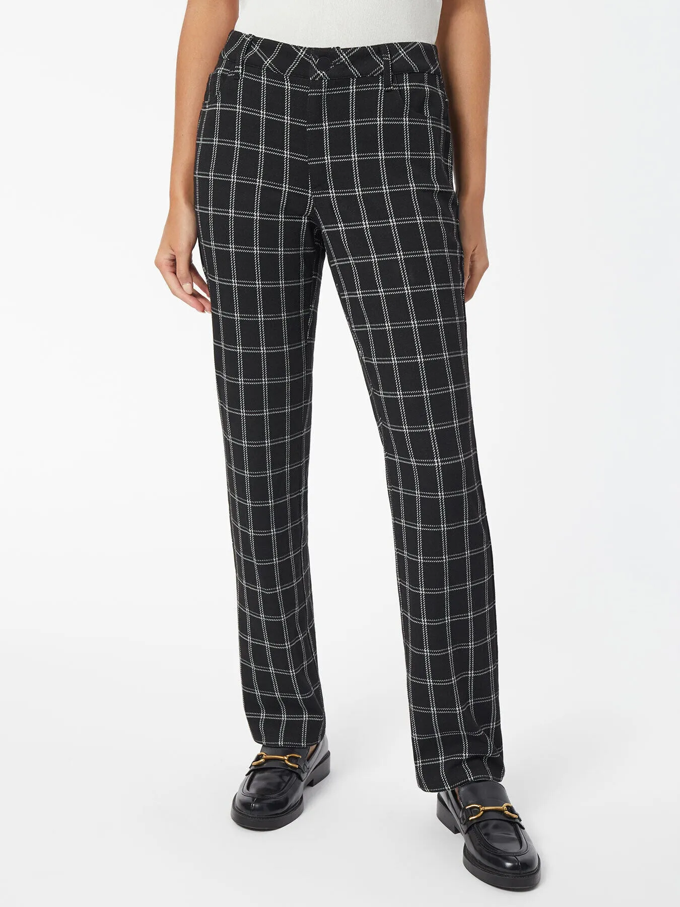 Plaid Lexington Straight-Leg Ponte Pant