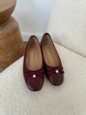 ria ballet flats in burgundy