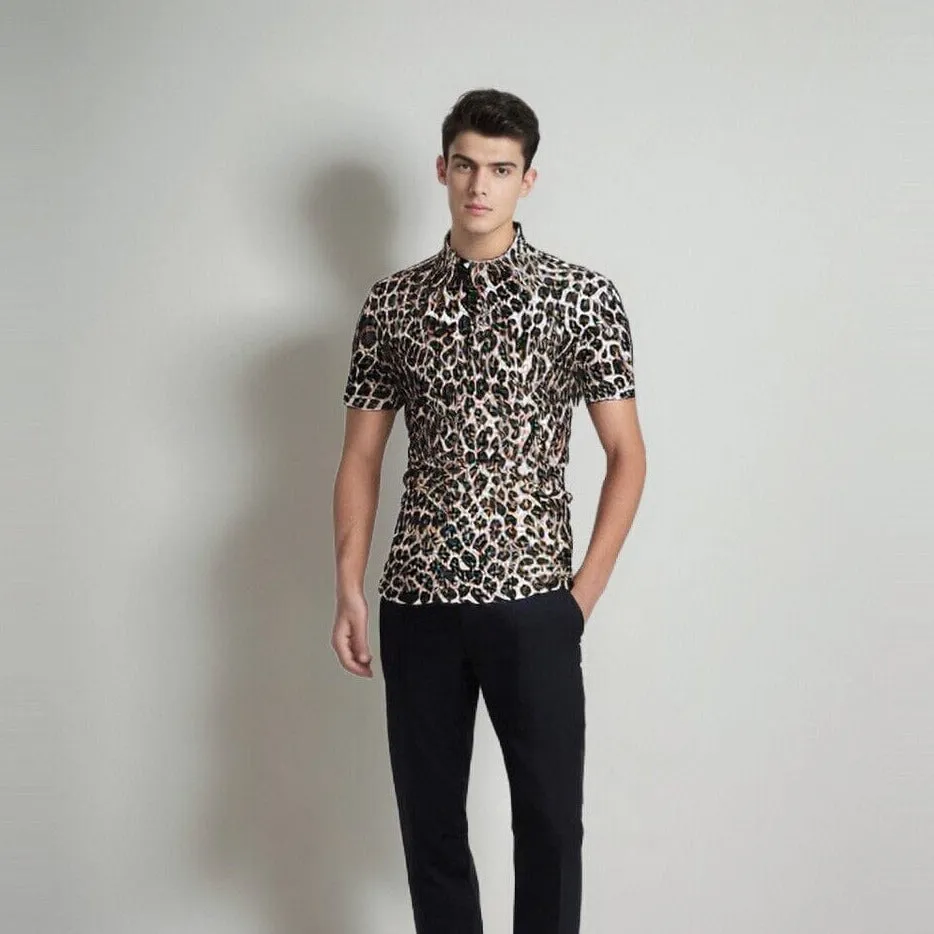 The Leopard Short Sleeve Polo Shirt - Multiple Colors