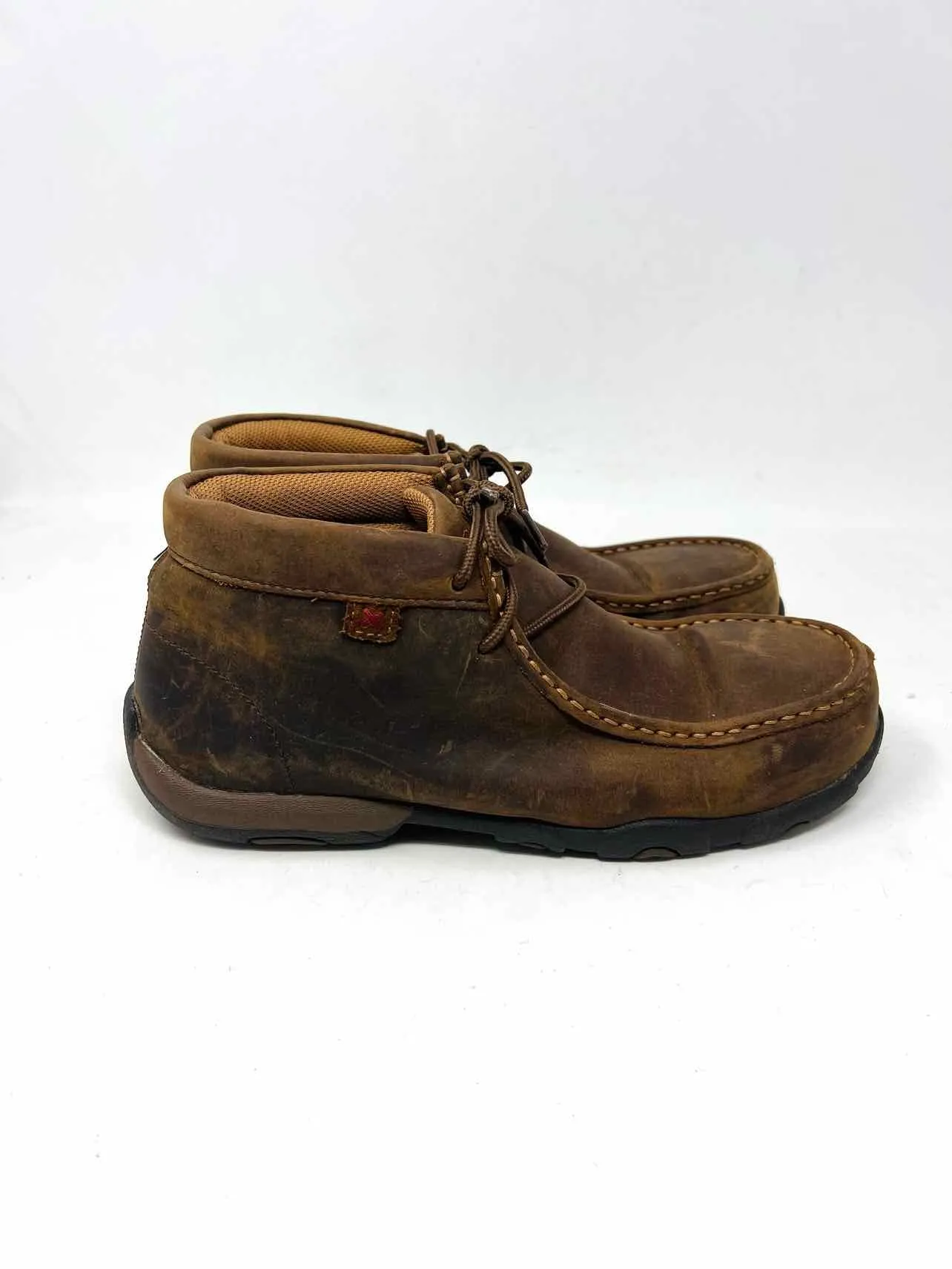 Twisted X Size 9 Brown Lace-Up Leather Shoes Shoes