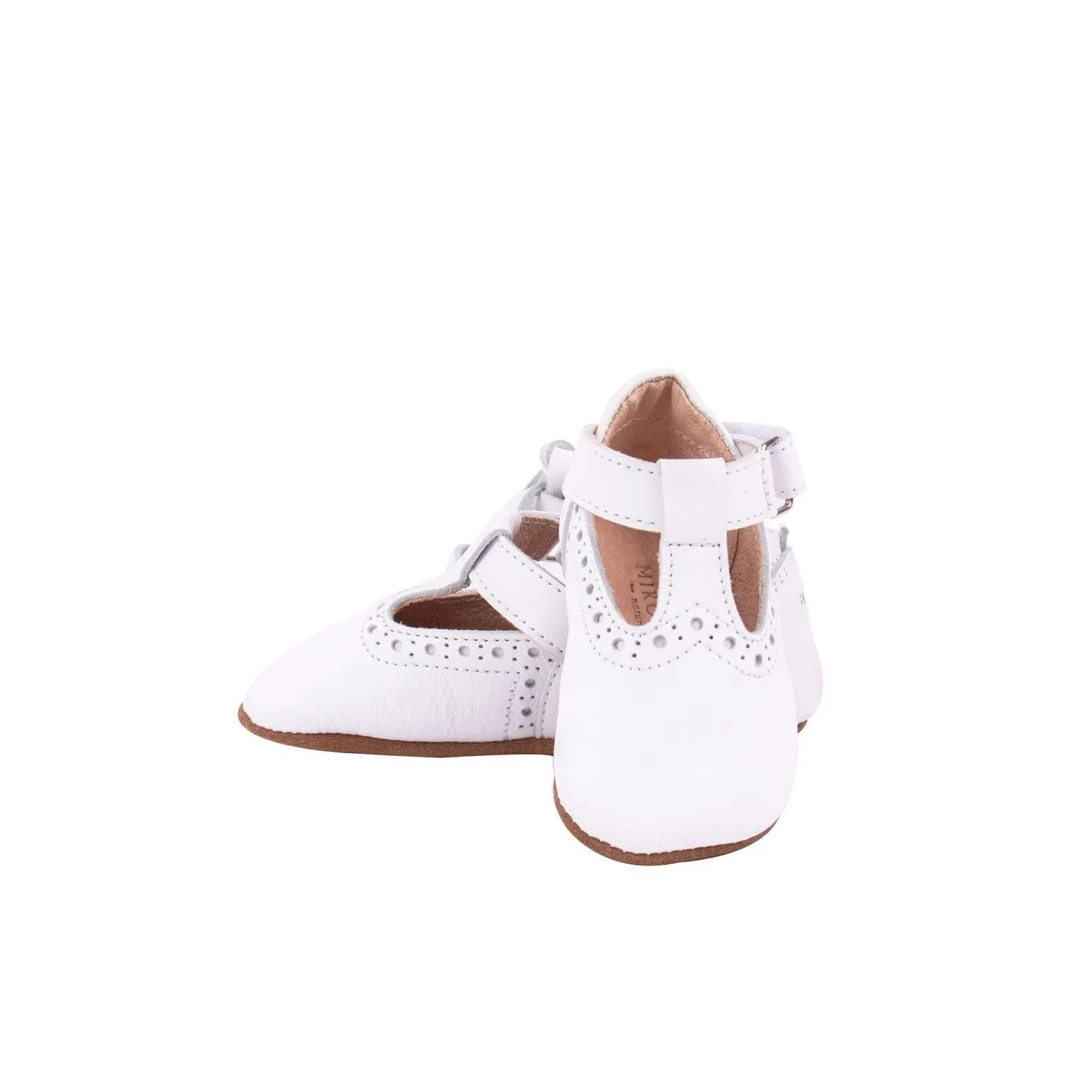 WMK21858 - Baby Mary Janes Shoes White