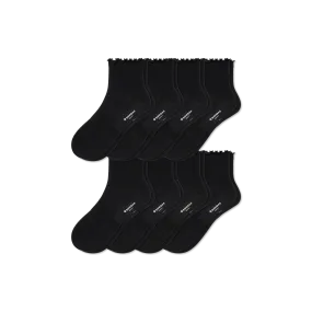 Women's Frilly Rib Quarter Sock 8-Pack